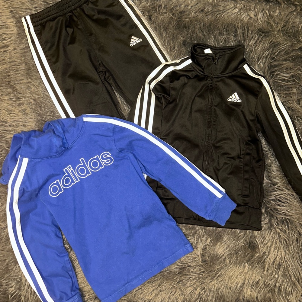 Adidas Track Suit with Adidas Cotton Long Sleeve, Size 4T